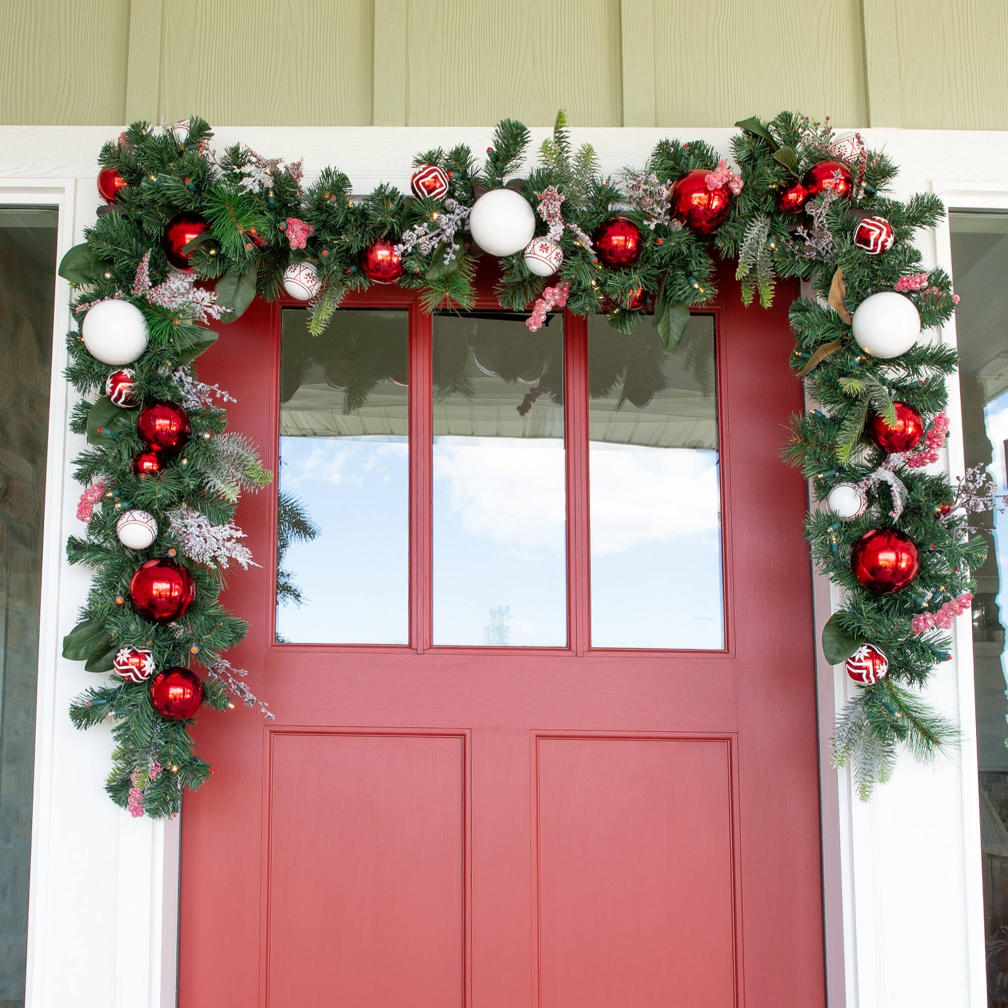 Village Lighting 9ft. Pre-Lit LED Nordic Christmas Garland